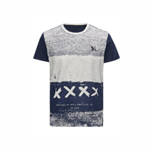 Dual-Tone Textured Graphic T- Shirt