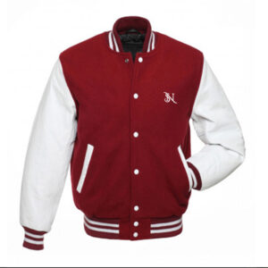 Men’s Maroon & White Classic Varsity Jacket