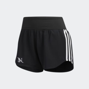 Women’s Black High-Waist Athletic Shorts with Side Stripes