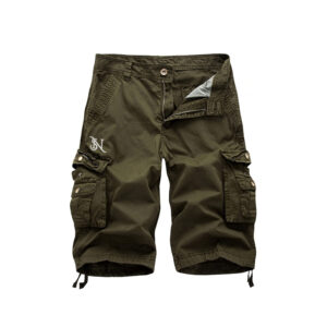 Men’s Army Green Multi-Pocket Cargo Shorts