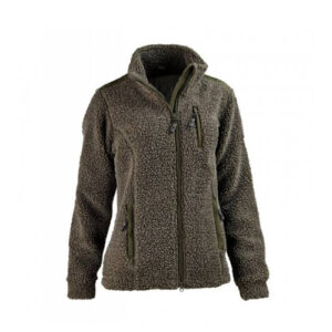 Women's Olive Sherpa Fleece Zip-Up Jacket