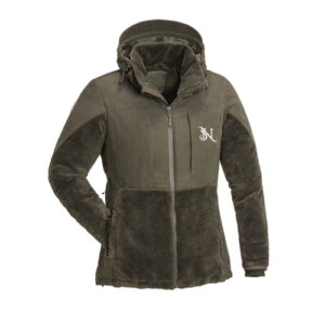 Women's Olive Green Hooded Sherpa Fleece Jacket