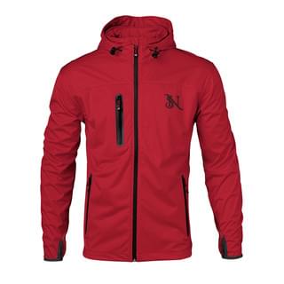 Men’s Red Softshell Hooded Jacket