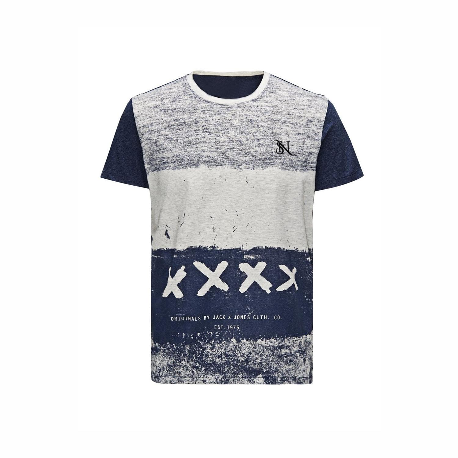 Dual-Tone Textured Graphic T- Shirt