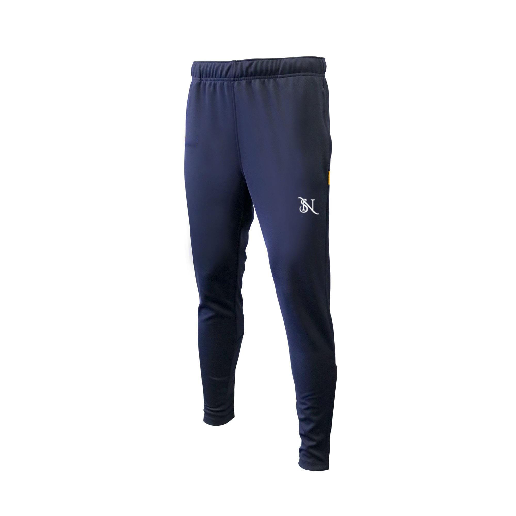 Menβs Navy Blue Slim-Fit Active Trouser