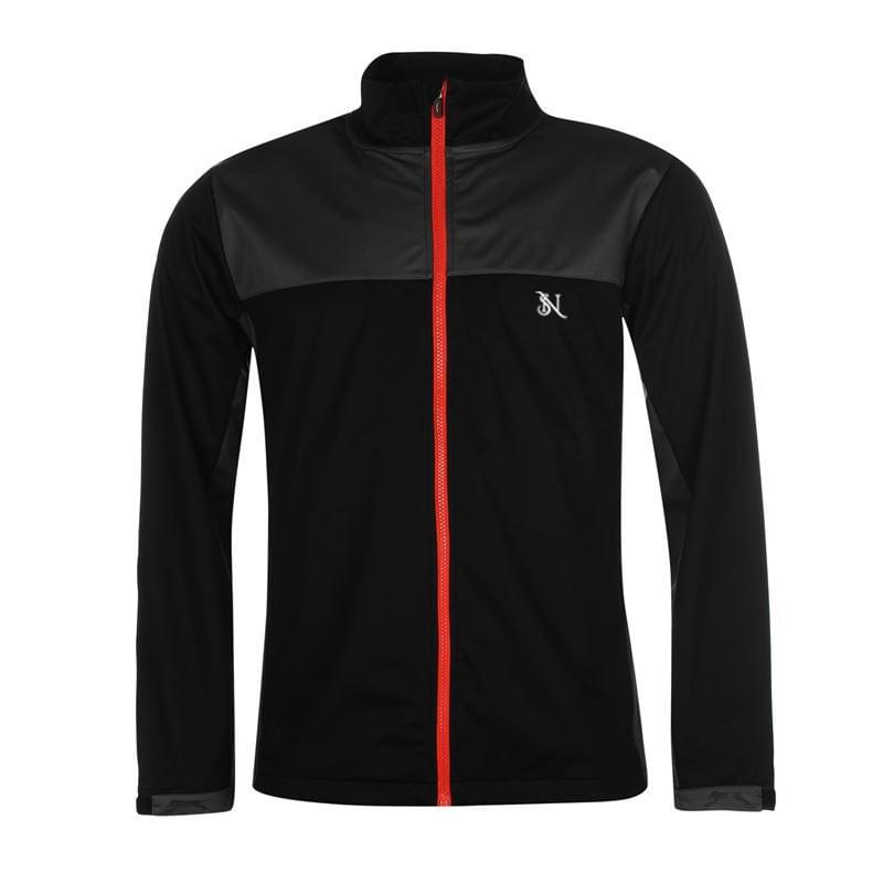 Menβs Black Contrast Zip-Up Sports Jacket
