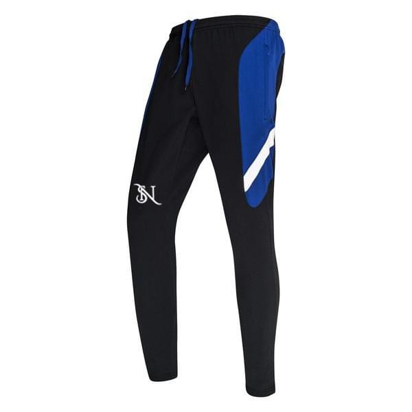 Men’s Black & Royal Blue Contrast Panel Slim-Fit Trouser