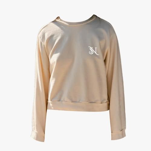 Stylenest Womenβs Beige Minimal Logo Sweatshirt