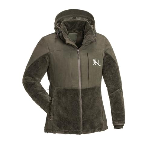 Women's Olive Green Hooded Sherpa Fleece Jacket