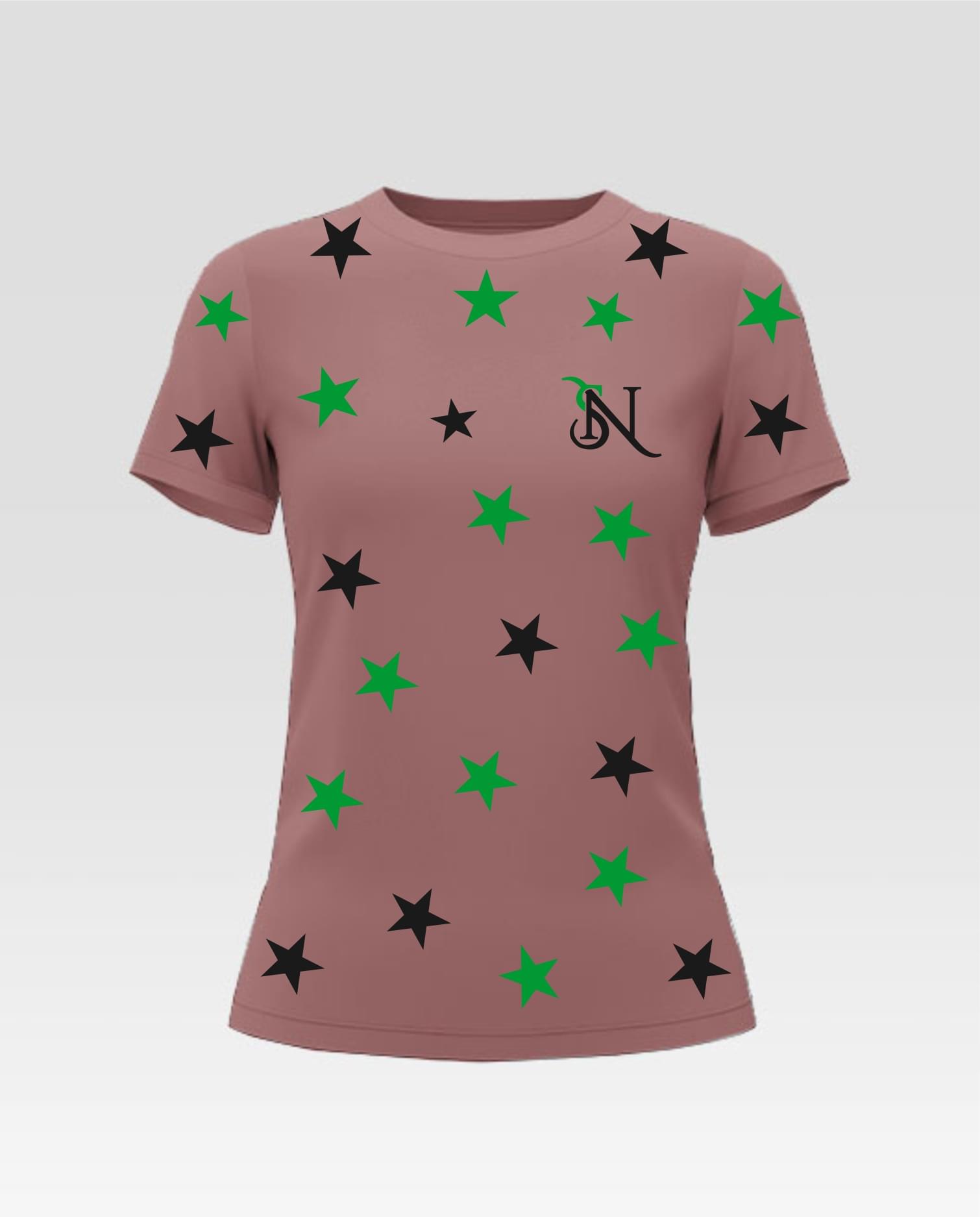 Star print casual women T- shirt