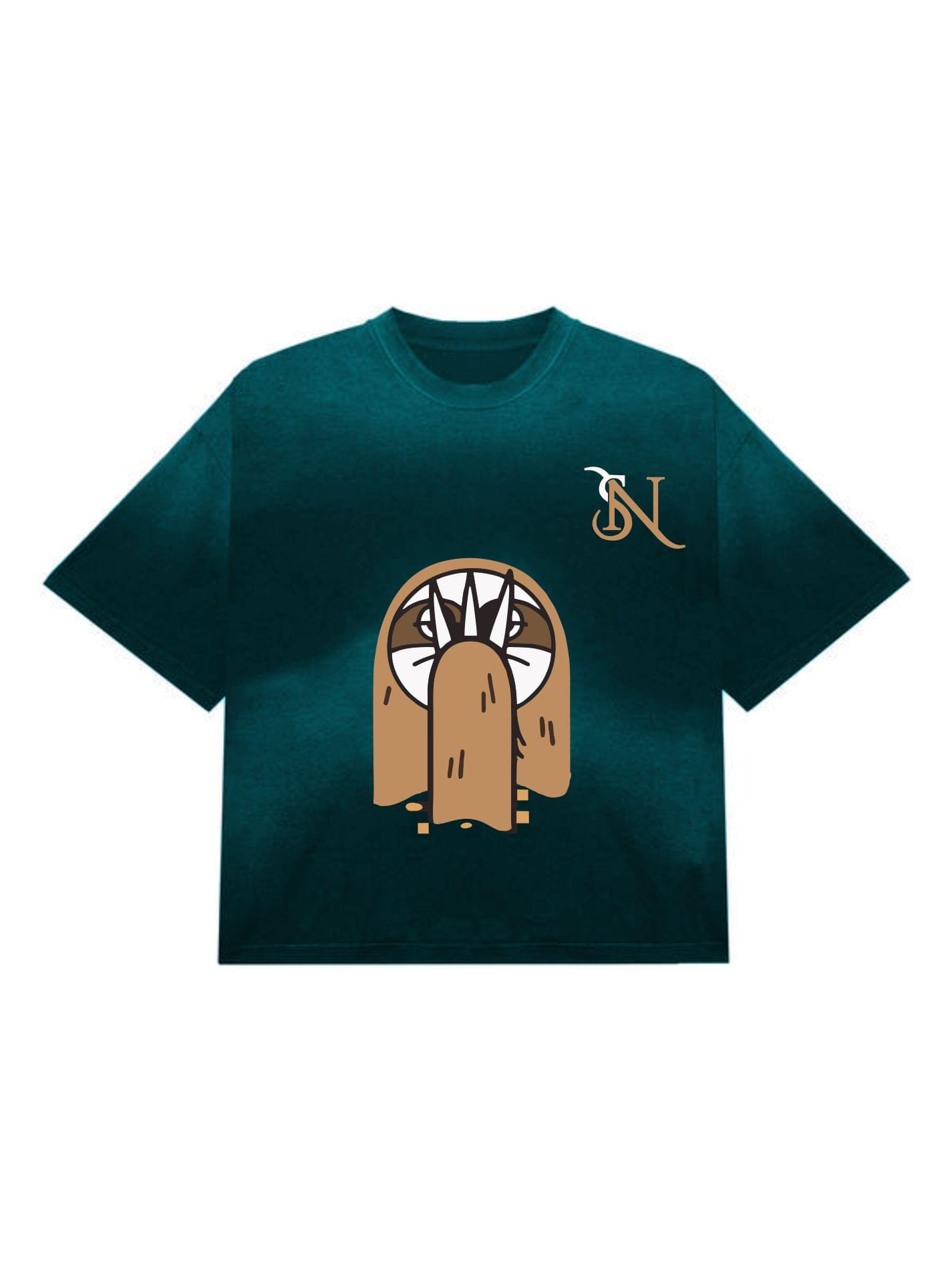 Oversized Black Graphic Menβs T-Shirt - Image 2