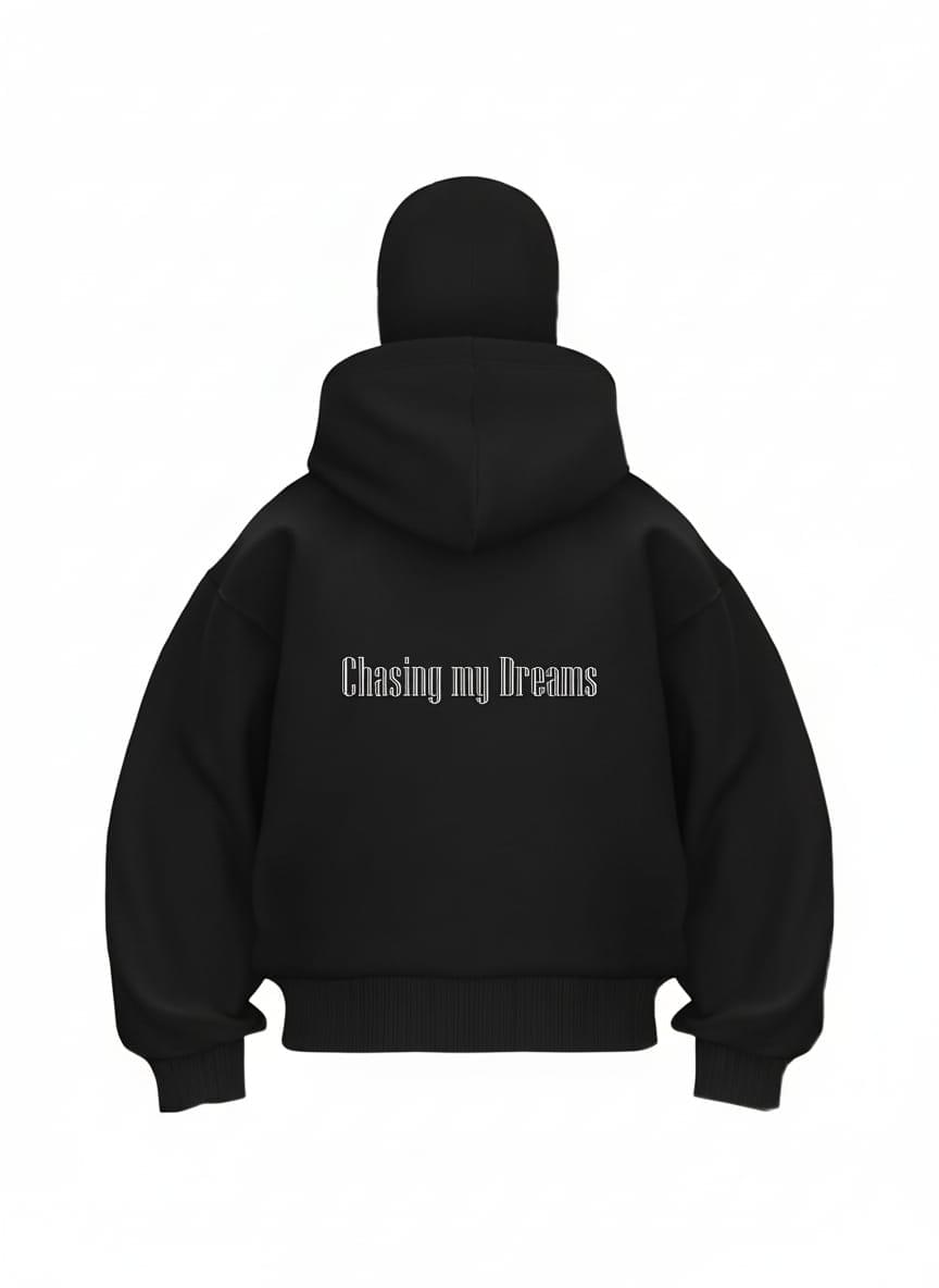 Black Full Zip-Up Hoodie with Face Cover – Streetwear Style - Image 2